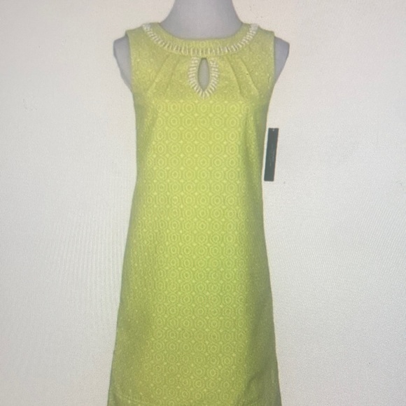 Tahari ASL Women's NWT Lime Green Julie Geometric Sheath
Dress Size 2/C34 - Picture 1 of 1
